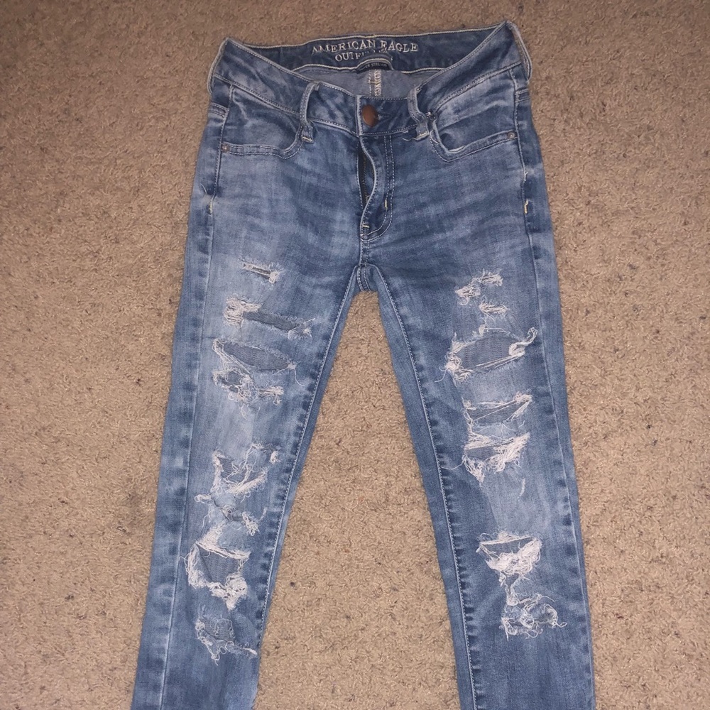 distressed crop jeans